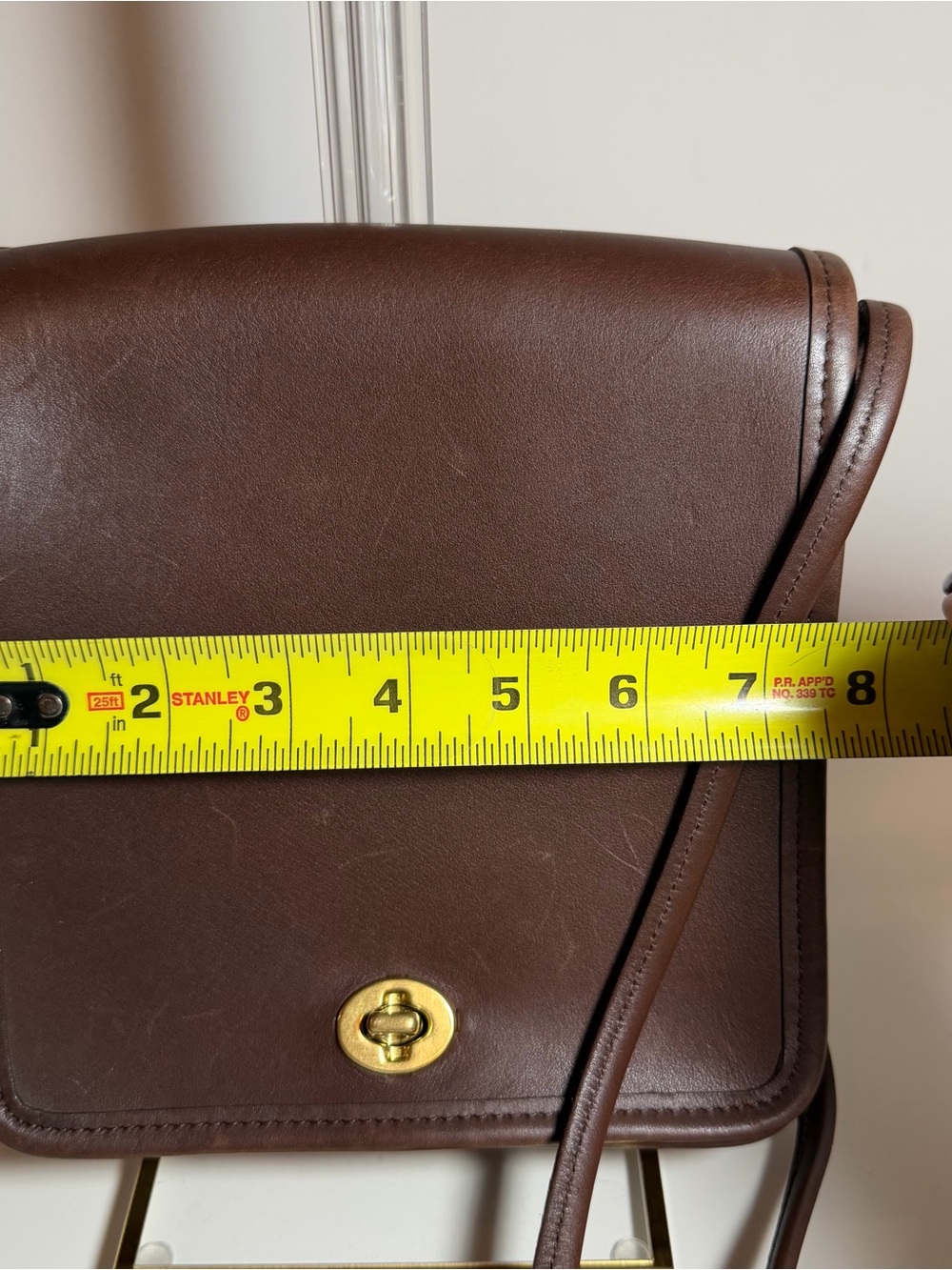 Vintage Coach Compact Pouch Bag 9620 Classic Brown Leather Shoulder Bag - Picture 4 of 10